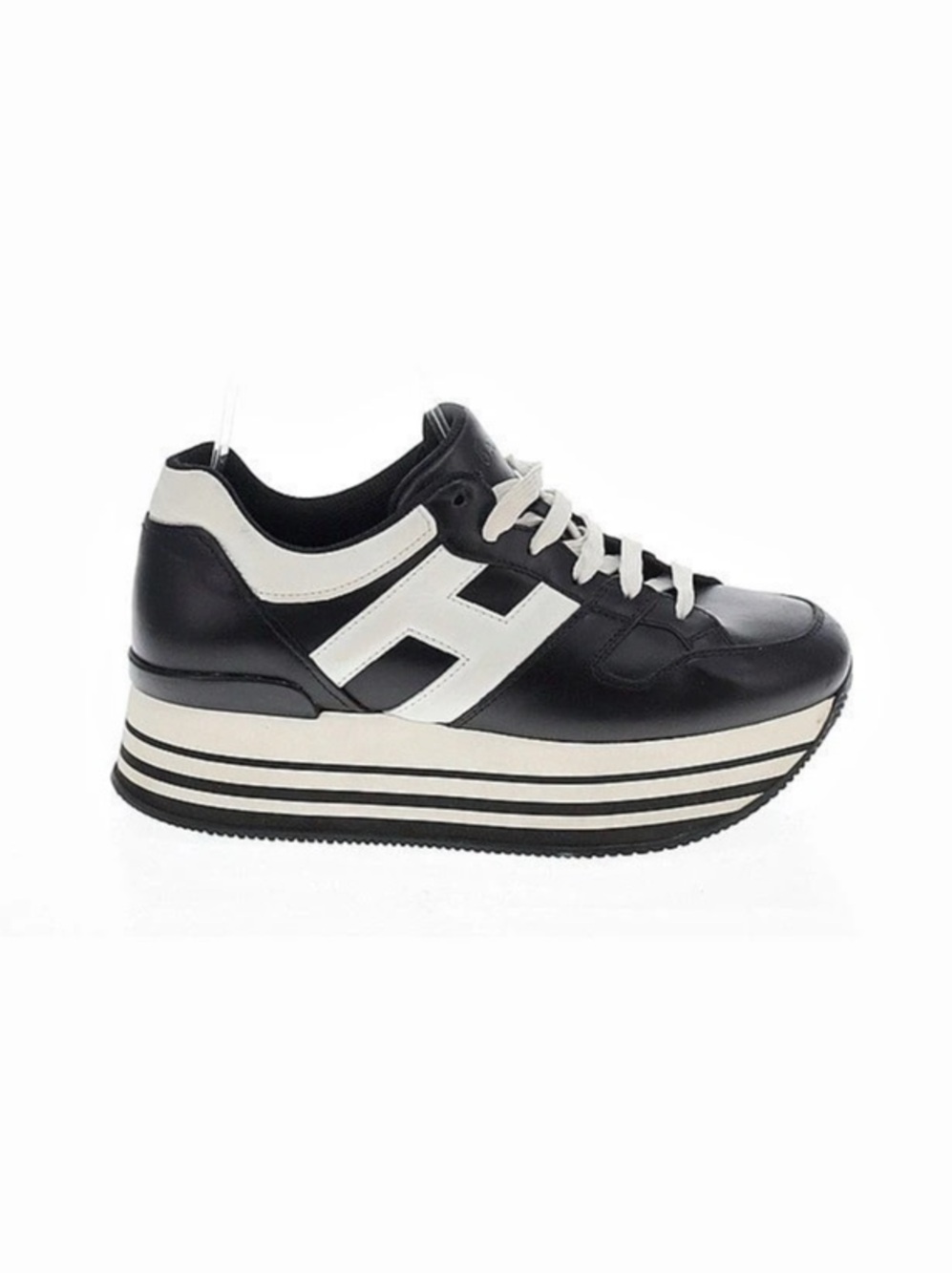 Hogan Maxi H222 Platform Sneaker Sneakers Black & White size 40